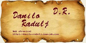Danilo Radulj vizit kartica